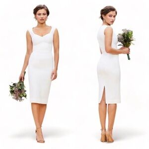 NEW Dress the Population Elle sweetheart sheath dress off white sz M